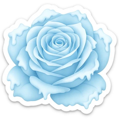 Make the frozen rose pastel colored in the style of emoji, with no background. sticker