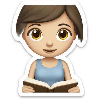 Brunette white girl reading bible sticker