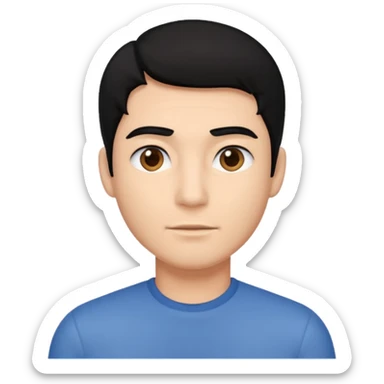 A man's black hair semi smart sticker