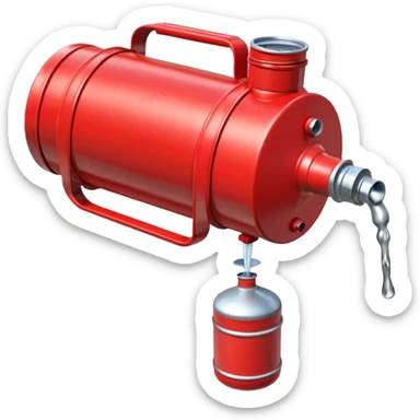 red american gas canister pouring sticker