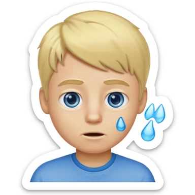 smelly boy, blond with blue eyes. sticker