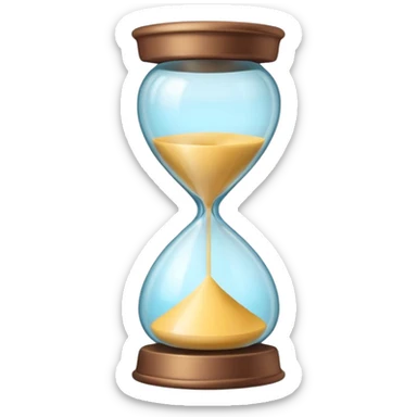 minimal emoji of glowing skin progress over time, hourglass or timeline symbol, pastel tones, represents visible results after consistent treatments sticker