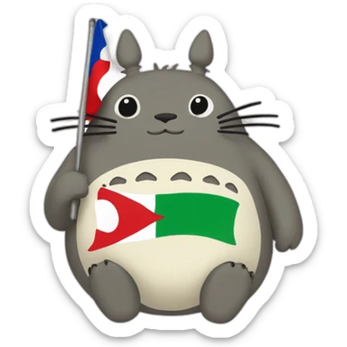 Totoro with the Basque flag sticker