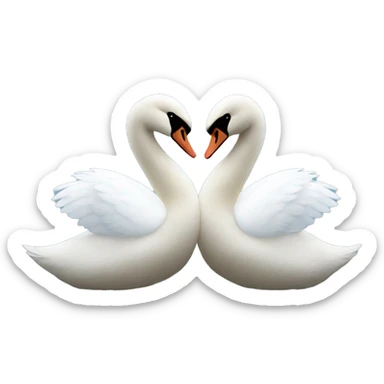2 swans kissing sticker