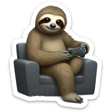Lazy sloth playing xbox sticker