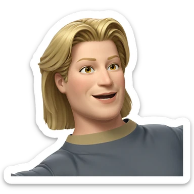 smiling girl with blonde hair sticker