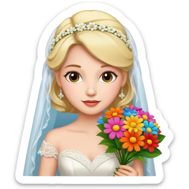 bride flower bouquet sticker