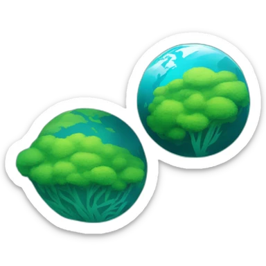 A vibrant blue-green sphere, representing our planet, teeming with diverse ecosystems, mountains, and oceans sticker