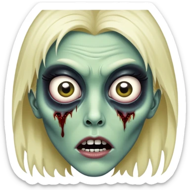 Tall zombie girl but Rick astleys place on his face where his eyes are covers the place on her face where her eyes are and Rick Astleys eyes become monster eyes sticker