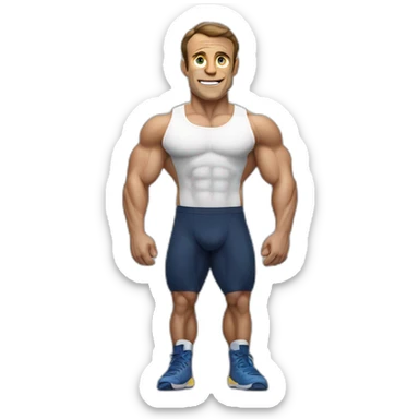Emanuel macron body builder sticker