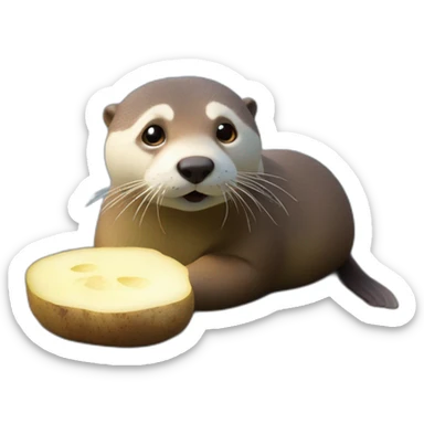 Patate qui mange une loutre sticker