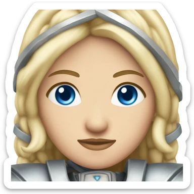 Caucasian blond valkyrie with blue eyes sticker