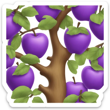 A tree with purple apples sticker