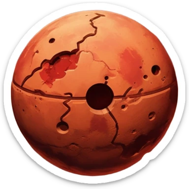planet mars in space sticker