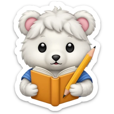 plushie studying for school sticker