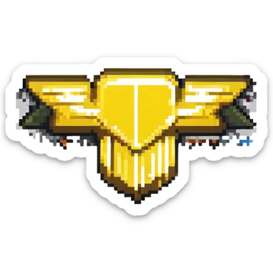 Chevrolet emblem, pixel art style, classic yellow and black, no text sticker