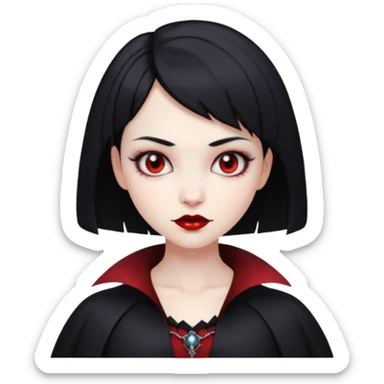 vampire girl with short black hair sticker