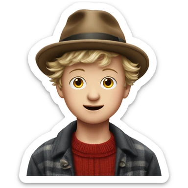 boy in hat looking at viewer Brenda Fricker movie home alone realistic sticker