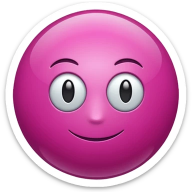 magenta color sphere. Negative : Emoji. sticker