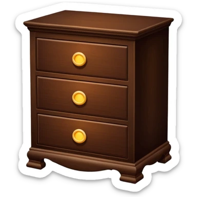 Cupboard-commode-drawer-night-stand furniture with a night lamp on  sticker