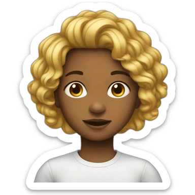 enfant cheveux noir sticker