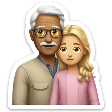A grandfather with his daughter  sticker