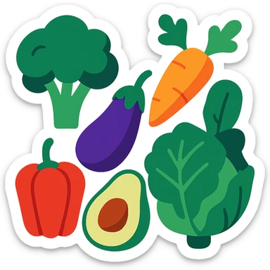 vibrant toon style vitamin-rich vegetables sticker