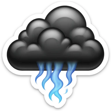 Black cloud with few shiny stars sticker