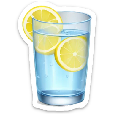glass of water with lemon slices sticker