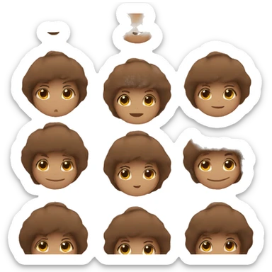 brown hair sticking out in the face with ushanka sticker