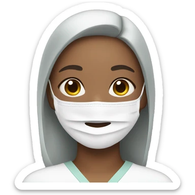 girl with facemask spa sticker