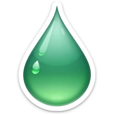 Gota de agua de color verde sólido sticker