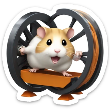 Hamster running in a week sticker