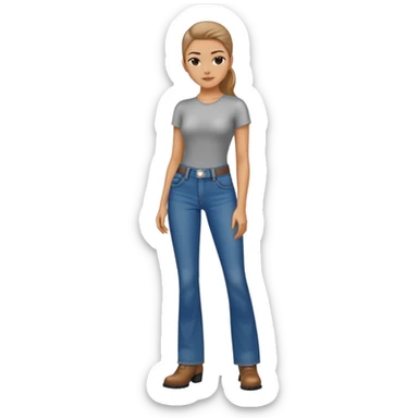 Bootcut jeans with slick back girl sticker