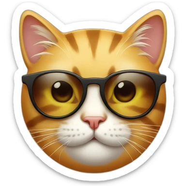 Cat smirking emoji with sunglasses sticker