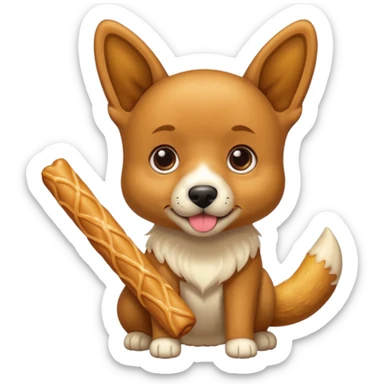 Un perrito viendo un churro sticker