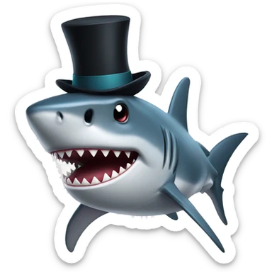 Shark with a top hat sticker