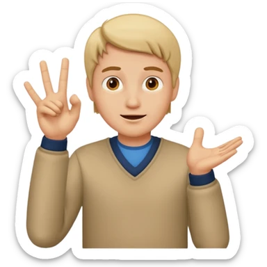 ambivalent hans gesture  sticker