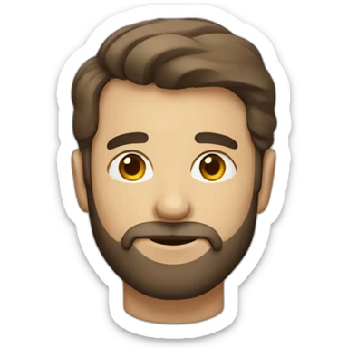 Bearded man with receding brown hair sticker