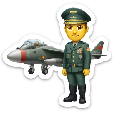 Militar del aire saludando sticker
