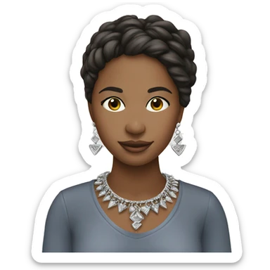 Brunette girl sotho silver jewelry sticker