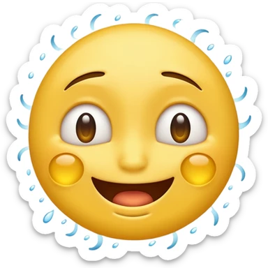 😊🥺 these emojis but with flies around it and its happy yellow face emoji sticker