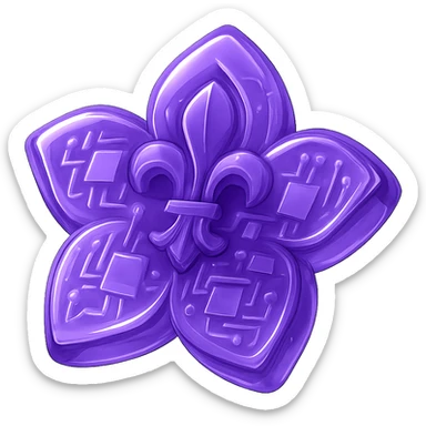 gothic flower, glossy circuit style sticker