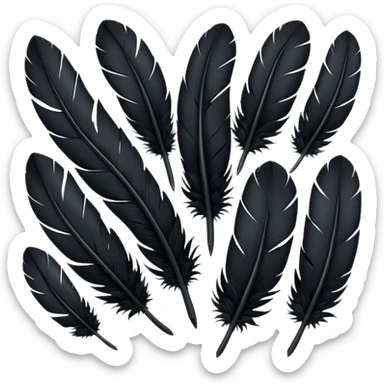 bundle of black feathers sticker