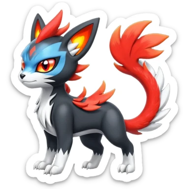 Meloetta-Litten-Guilmon-Darkrai-Pokémon-Fakémon-fusion-hybrid-creature sticker