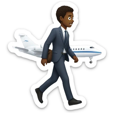 young white man striding a passenger jet like a horse sticker