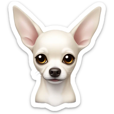 White deer head chihuahua with dark brown eyes sticker