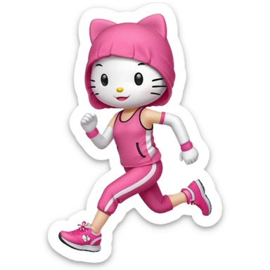 hello kitty jogging sticker
