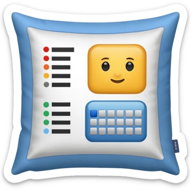 pillow with spreadsheet sticker
