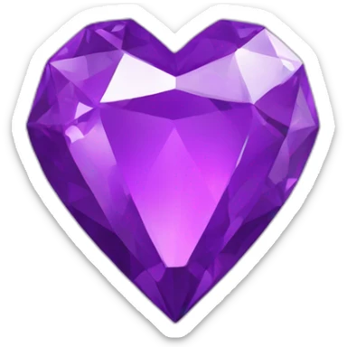 Diamond Purple Heart, oblique view sticker
